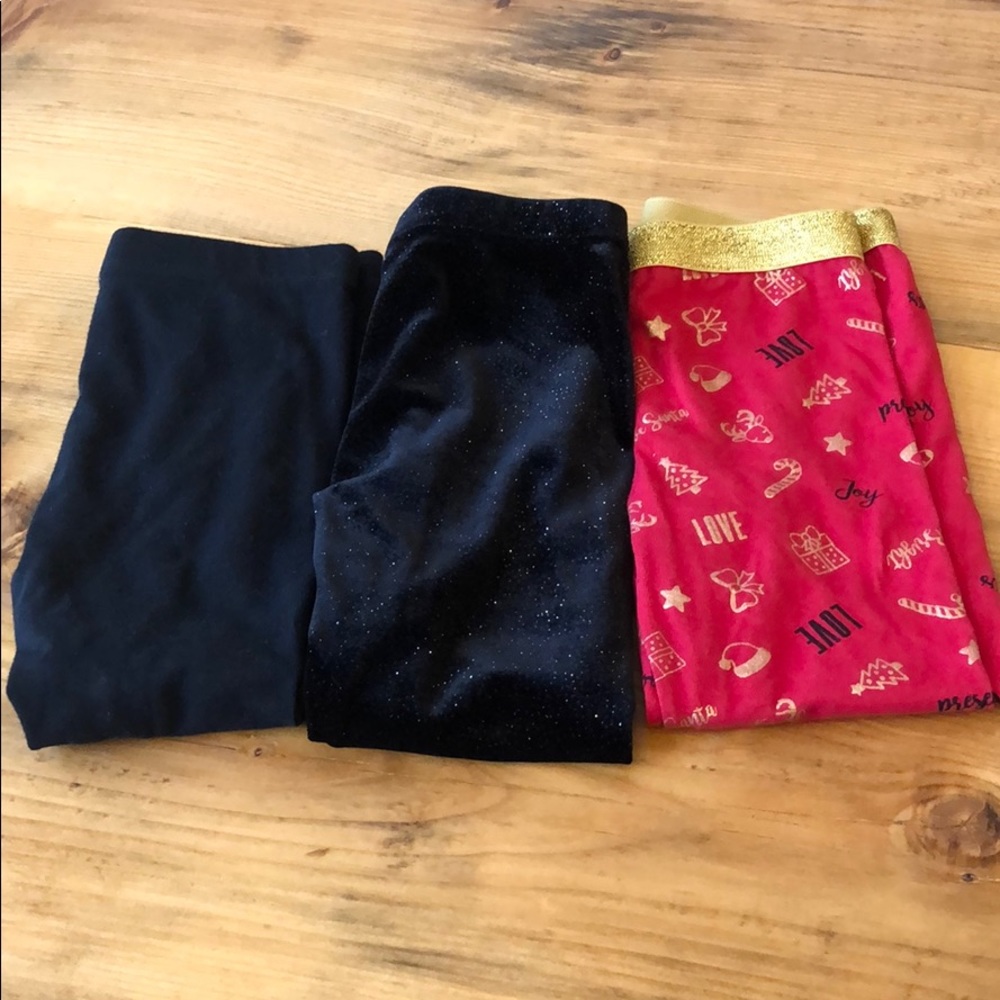 Toddler Girls 4T Bundle set of 3 holiday leggings